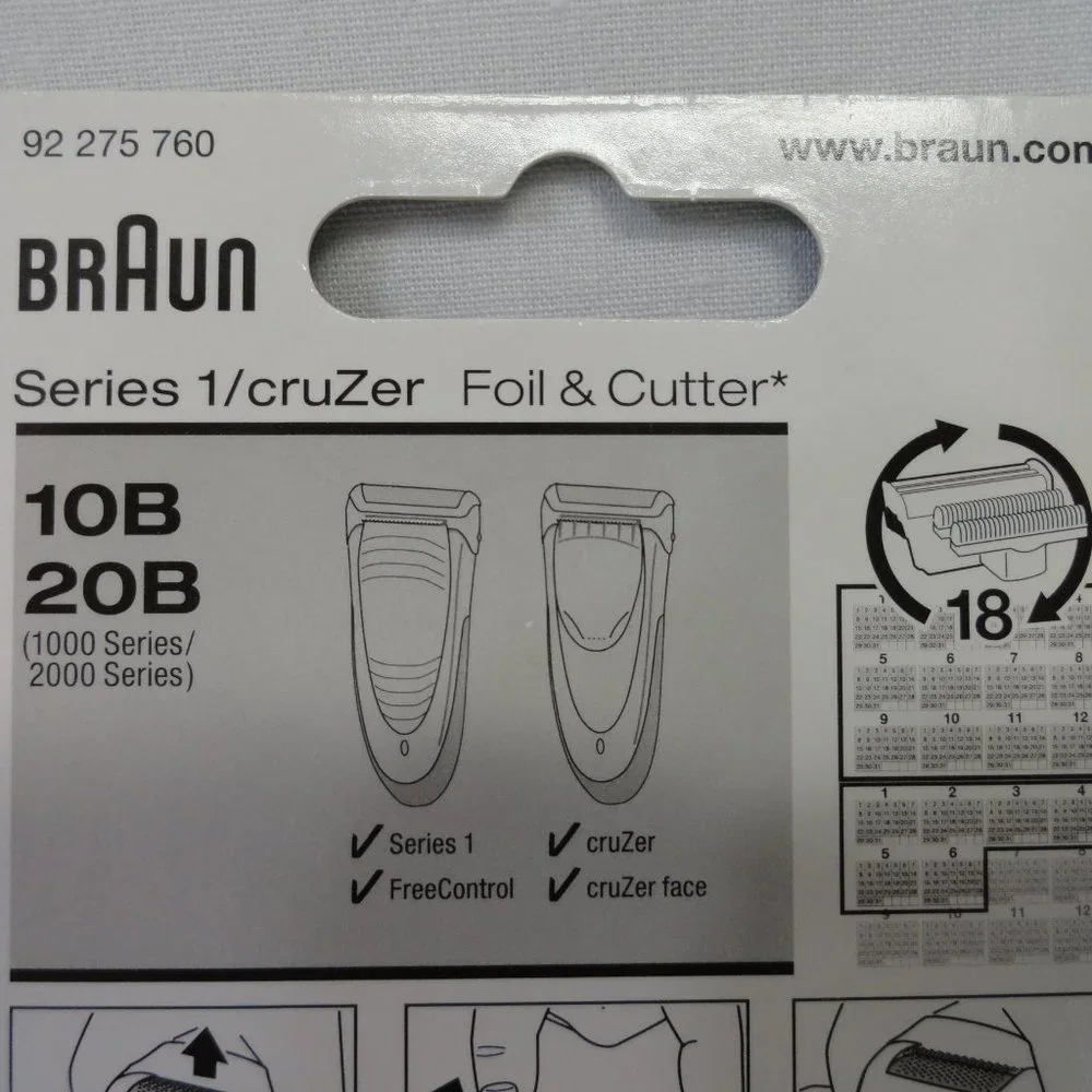 BRAUN, Series 1 / cruZer, foil & cutter, 10B/20B, FreeControl, new